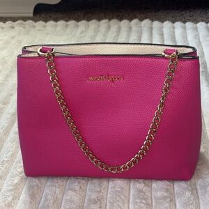 Nanette Lepore Pink Shoulder Bag with Gold Chain